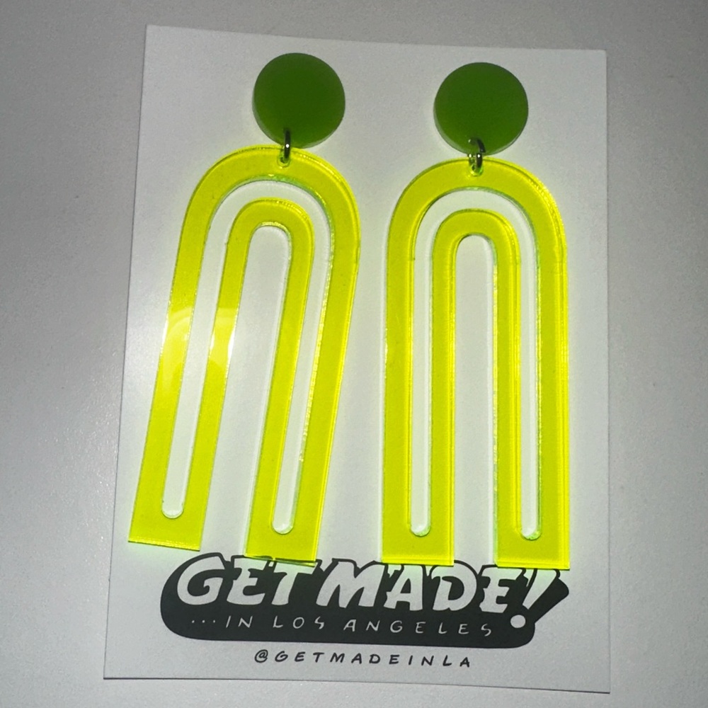 glow acrylic earrings
